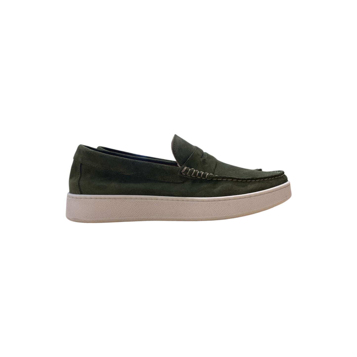 WOW MOCASSINO SCAMOSCIATO FONDO IN GOMMA VERDE MADE IN ITALY