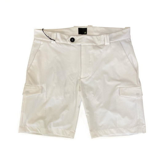SH0 bermuda in tessuto tecnico RIPSTOP bianco con tasche laterali a scomparsa