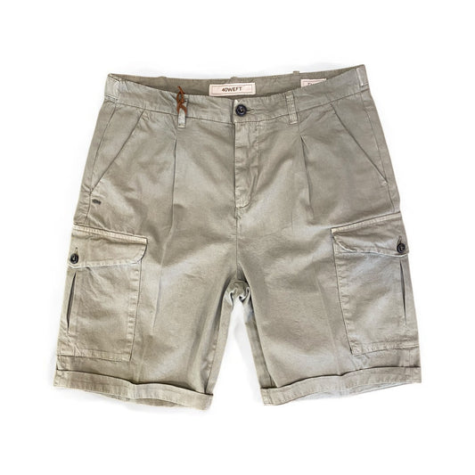 40WEFT BERMUDA CARGO A UNA PINCE COLORE MILITARE