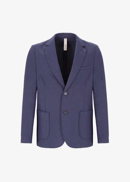 Distretto12 abito micro fantasia in tessuto Jersey stretch bluette