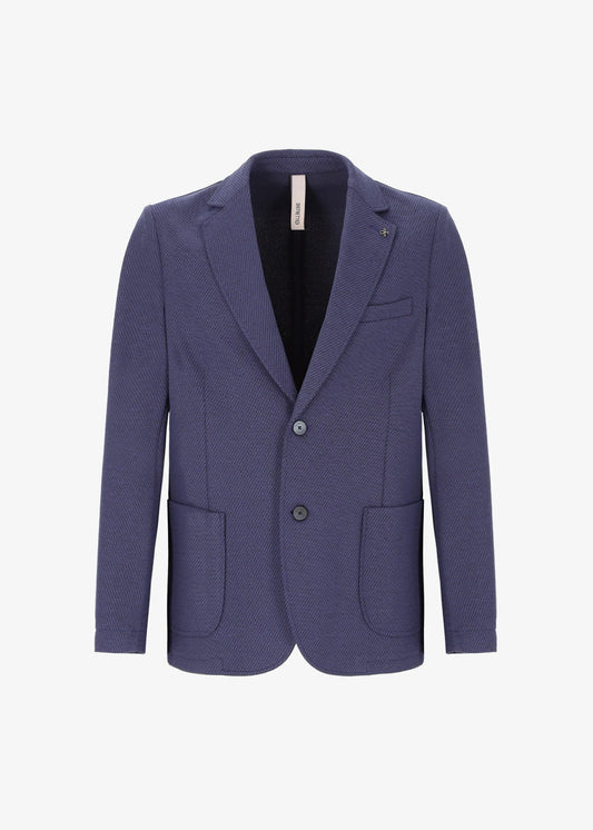 Distretto12 abito micro fantasia in tessuto Jersey stretch bluette