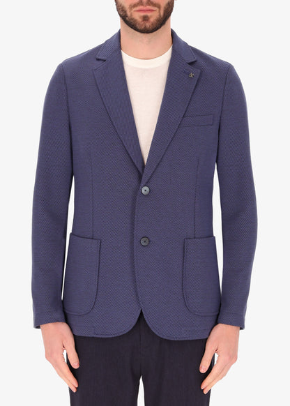 Distretto12 abito micro fantasia in tessuto Jersey stretch bluette