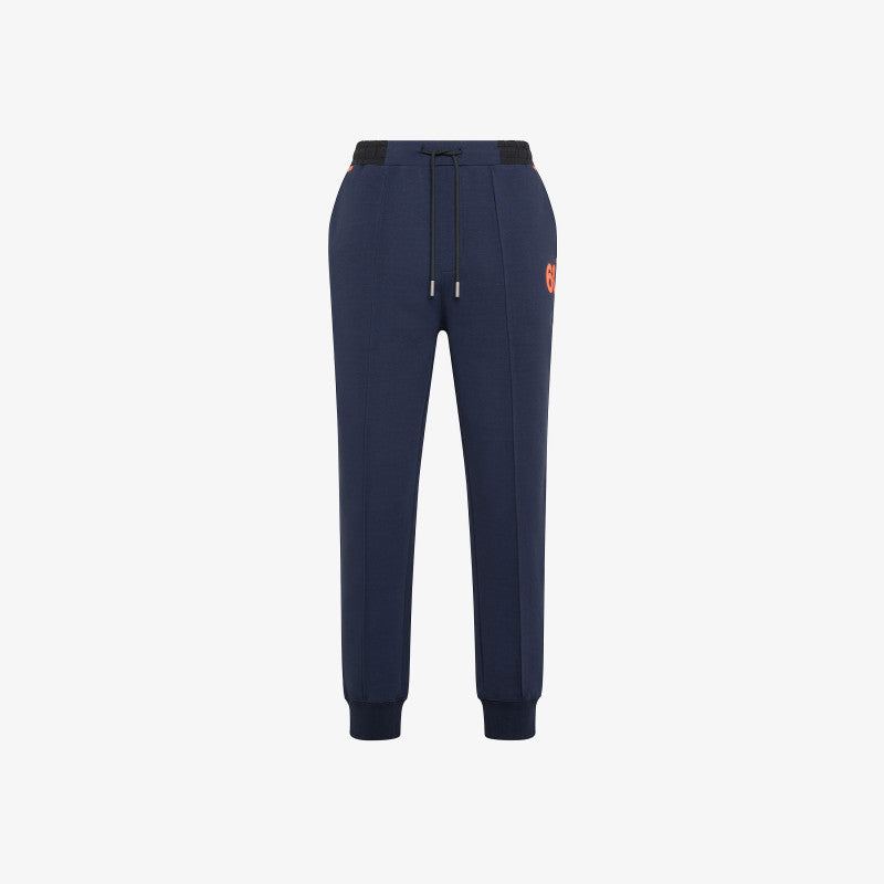 SUN68 - Long Pant Nylon Detail Cotton FL, Navy Blue